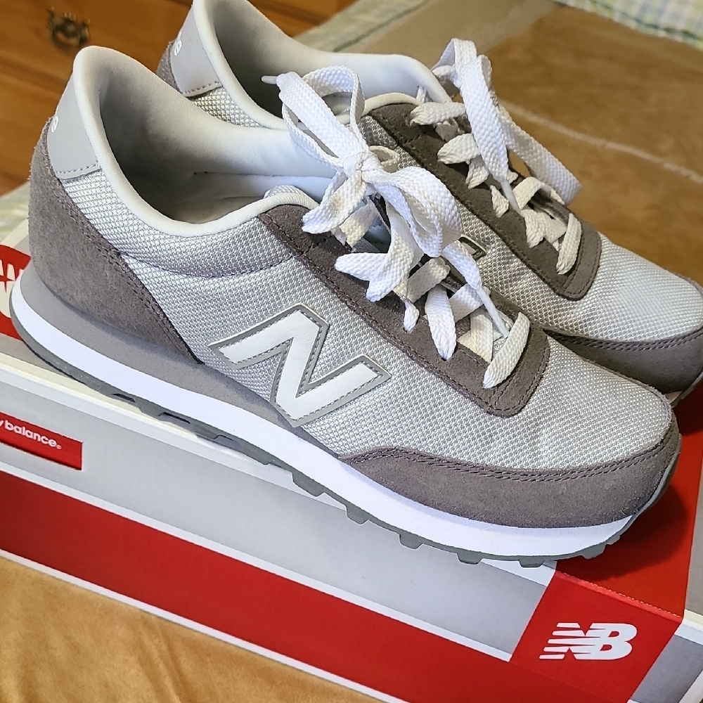 New Balance Classic Gray and White Sneakers